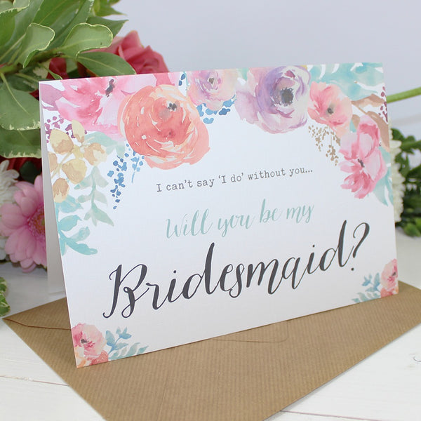 Will you be my Bridesmaid? Card Watercolour 'Selena'– EivisSa Kind Designs